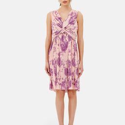 Kazo Abstract Printed V-Neck Cotton A-Line Dress-picture-24
