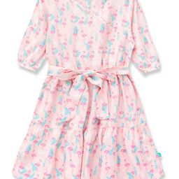 JusCubs Infant Girls Graphic Printed Cotton Puff Sleeves Fit & Flare Dress-picture-24