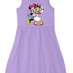 Wear Your Mind Girls Round Neck Minnie Mouse Printed A-Line Dress-picture-38