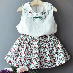 INCLUD Girls Floral Printed Sleeves Fit & Flare Dress-picture-36