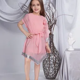 Peppermint Girls Round Neck Fit & Flare Dress-image-78