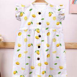 Moms Home Print Flutter Sleeve Organic Cotton Fit & Flare Dress-picture-48