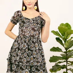 STREET 9 Floral Printed Fit & Flare Dress-image-96