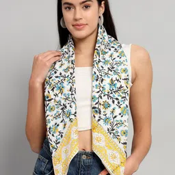 HANDICRAFT PALACE Floral Printed Cotton Square Scarf-picture-20