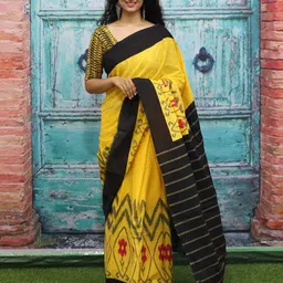 TROPWEAR Pure Cotton Block Print Saree-picture-14