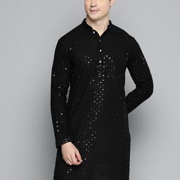 Jompers Men Mandarin Collar Embellished Cotton Kurta-picture-12
