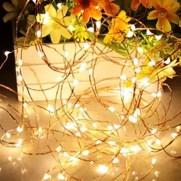 Homesake Set of 2 Yellow 50-LED 3AA Battery Waterproof Copper String Lights-picture-31