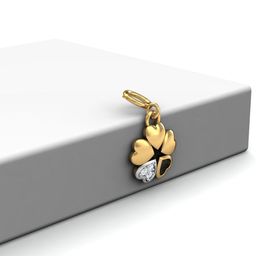 KUBERBOX Sweetheart Charm 18KT Gold Diamond Studded Pendant-0.65gm-picture-10