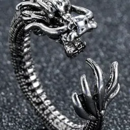 MEENAZ Silver-Plated Textured Adjustable Finger Ring-picture-38