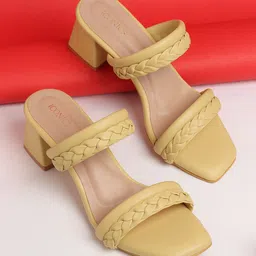 ICONICS Yellow Block Mules-picture-2