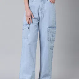 SHOWOFF Women Wide Leg Clean Look Cargo  Jeans-image-37