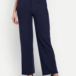 BROADSTAR Women Smart Straight Fit High-Rise Easy Wash Parallel Trousers-picture-11