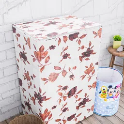 Kuber Industries Cream-Coloured & Brown Printed Top Load Washing Machine Cover-picture-33