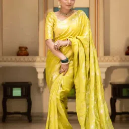 ZILVIRA Woven Design Zari Banarasi Saree-image-42