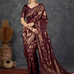 KALINI Ethnic Motifs Zari Banarasi Saree-picture-43