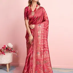 RICH & ROMAN Woven Design Zari Pure Silk Banarasi Saree-picture-13