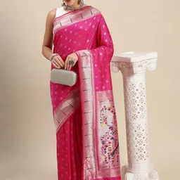 Royal Rajgharana Saree Ethnic Motifs Woven Design Zari Banarasi Sarees-picture-48
