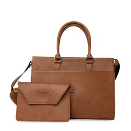 RASHKI Leather Water Resistant Structured Handheld Bag With Pouch-picture-40