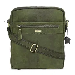 WildHorn Green Leather Oversized Structured Sling Bag With Tasselled-picture-26