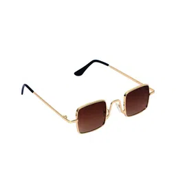 Floyd Unisex Brown & Gold-Toned UV Protected Square Sunglasses 73_GOLD_BRN-picture-19