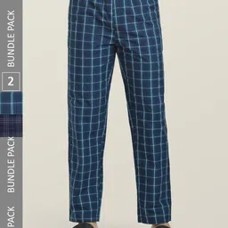 XYXX Men Pack Of 2 Checked Cotton Anti-microbial Lounge Pants-picture-41