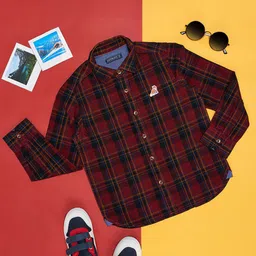 Pantaloons Junior Boys Tartan Checks Checked Casual Cotton Shirt-image-24