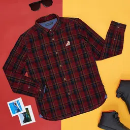 Pantaloons Junior Boys Tartan Checks Checked Casual Cotton Shirt-picture-24