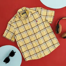 Pantaloons Junior Boys Windowpane Checked Cotton Casual Shirt-picture-33