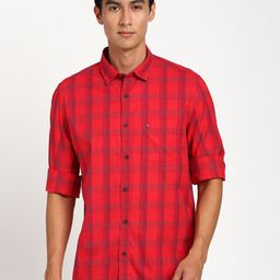 Turtle Relaxed Slim Fit Tartan Checked Pure Cotton Casual Shirt-picture-40