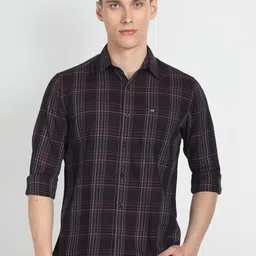 Arrow Sport Slim Fit Tartan Checks Opaque Cotton Casual Shirt-image-79