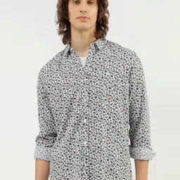 United Colors of Benetton Slim Fit Floral Printed Spread Collar Casual Shirt-picture-40
