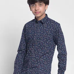 Crimsoune Club Boys Floral Printed Slim Fit Opaque Cotton Casual Shirt-picture-30