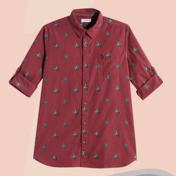 U.S. Polo Assn. Kids Boys Red Brand Logo Opaque Print Pure Cotton Casual Shirt with Pocket-picture-16