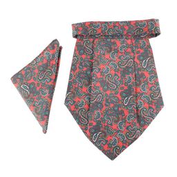 Alvaro Castagnino Men Blue & Peach-Coloured Paisley Printed Cravat Tie & Pocket Square-picture-26