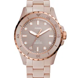 Fossil Women Brown Embellished Dial & Brown Ceramic Analogue Watch CE1111-picture-29