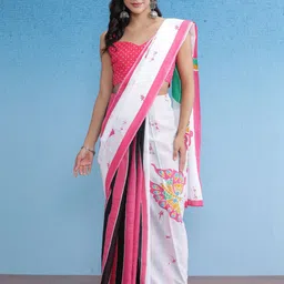 Saree mall Ethnic Motifs Pure Cotton Bagh Sarees image 1