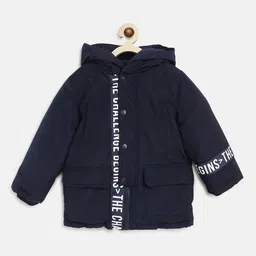 Chicco Boys Navy Blue & White Printed Long Sleeves Hooded Padded Jacket-picture-48