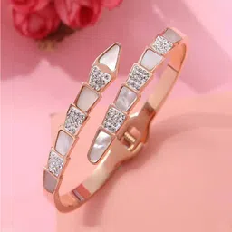 Designs & You Rose Gold-Plated Mother Of Pearl Studded Bangle-Style Bracelet-picture-30