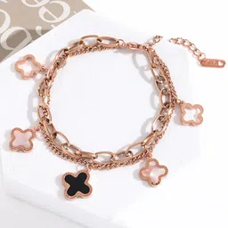 Designs & You Rose Gold-Plated Mother of Pearl Link Bracelet-picture-18