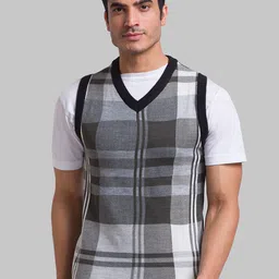 Parx Men Checked Acrylic Sweater Vest image 1