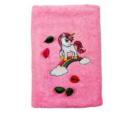 TurtleLittle Kids Pink & White Printed 500 GSM Bath Towel-picture-19