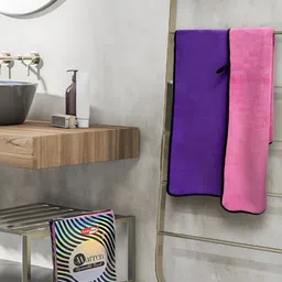 Sassoon Pink & Purple Cotton 650 GSM Bath Towel-picture-11