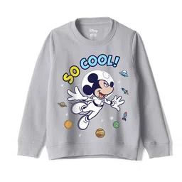Wear Your Mind Boys Mickey Mouse Printed Round Neck Cotton Sweatshirt-picture-34