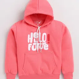 Toonyport Kids Pink Printed Hooded Fleece Sweatshirt image 1