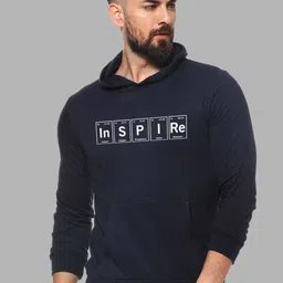 Campus Sutra Men Navy Blue Printed Hooded Sweatshirt-picture-40