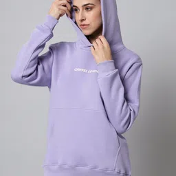 GRIFFEL Women Mauve Fleece Sweatshirt-picture-41