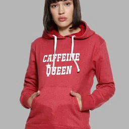 Campus Sutra Women Pink Printed Hooded Sweatshirt-picture-31