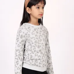 One Friday Girls Grey Printed Sweatshirt-image-46