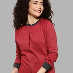 Campus Sutra Women Maroon Cotton Sweatshirt-picture-33
