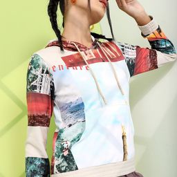 Tokyo Talkies Women Printed Hooded Sweatshirt-picture-3